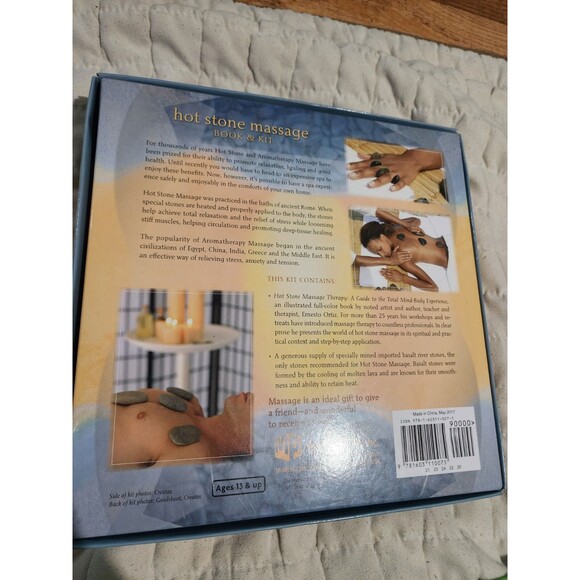 Hot Stone Massage Therapy Book and Basalt River Stones Kit Home Spa Open Package - Picture 6 of 6